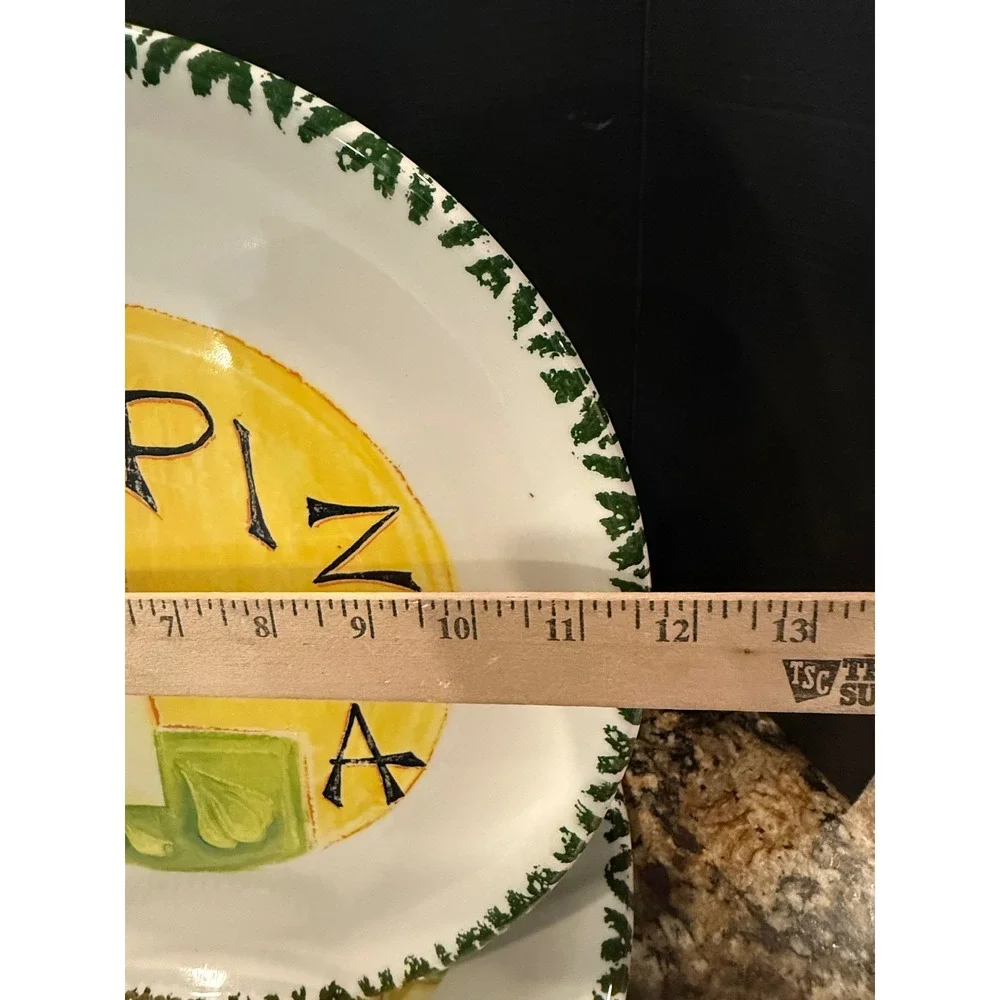 CMS Pizza Plates Plate Hand Painted Italy Set of 2 Chili Pepper Garlic NEW